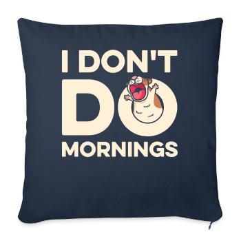 Hamster Or Hamster Drôle Je Ne Fais Pas De Matins - Housse de coussin décorative 45 x 45 cm - bleu marine - Devant
