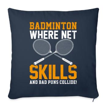 Joueurs de badminton - Housse de coussin décorative 45 x 45 cm - bleu marine - Devant