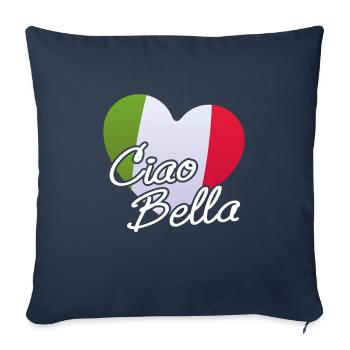 Ciao Bella Italy Heart Italian Gift - Sofa pillowcase 17,3'' x 17,3'' (45 x 45 cm) - navy - Front