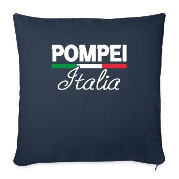 Pompéi Italia Drapeau italien Géographie - Housse de coussin décorative 45 x 45 cm - bleu marine - Devant