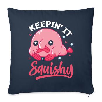 Funny Blobfish Sea Creature - Sofa pillowcase 17,3'' x 17,3'' (45 x 45 cm) - navy - Front
