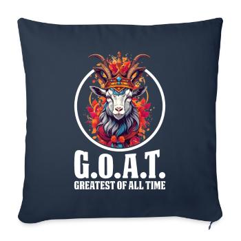 G.O.A.T. le plus grand de tous les temps - Housse de coussin décorative 45 x 45 cm - bleu marine - Devant