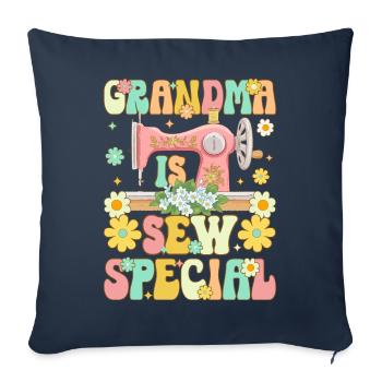 Groovy Sewing Granny Female Sewer - Sofa pillowcase 17,3'' x 17,3'' (45 x 45 cm) - navy - Front