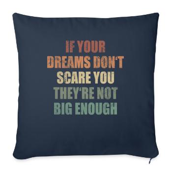 Les rêves n’effraient pas le sens de la vie - Housse de coussin décorative 45 x 45 cm - bleu marine - Devant