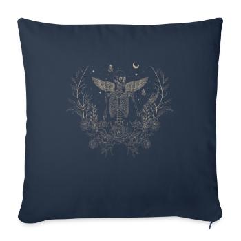 Fairycore, Squelette, Mystique, Nature, Fantaisie - Housse de coussin décorative 45 x 45 cm - bleu marine - Devant