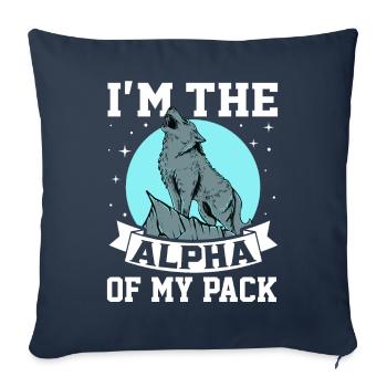 Funny wolf - Sofa pillowcase 17,3'' x 17,3'' (45 x 45 cm) - navy - Front