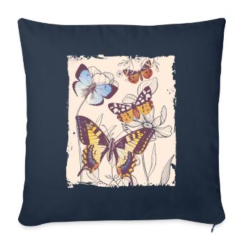 Butterfly Cotaggecore Naturecore - Sofa pillowcase 17,3'' x 17,3'' (45 x 45 cm) - navy - Front
