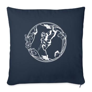 Papillon Fée Fairycore Fantaisie - Housse de coussin décorative 45 x 45 cm - bleu marine - Devant