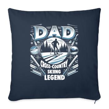 Fête des pères PAPA la légende du ski de fond Papa - Housse de coussin décorative 45 x 45 cm - bleu marine - Devant