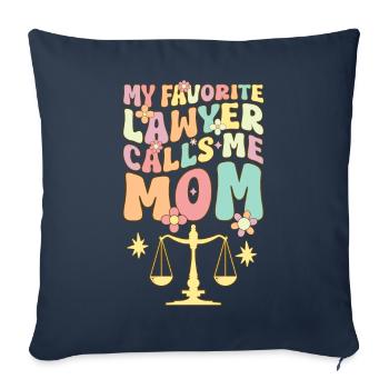 Avocate Maman Étudiante en droit - Housse de coussin décorative 45 x 45 cm - bleu marine - Devant