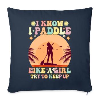 Kayak Girl Female Kayaker - Sofa pillowcase 17,3'' x 17,3'' (45 x 45 cm) - navy - Front