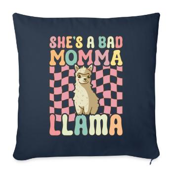 Mama Llama - Sofakissenbezug 45 x 45 cm - Navy - Vorne