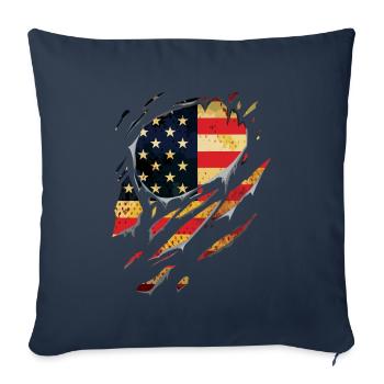 Ripped USA Flage Gift Tears - Sofa pillowcase 17,3'' x 17,3'' (45 x 45 cm) - navy - Front