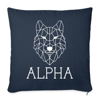 Men's Wolf - Sofa pillowcase 17,3'' x 17,3'' (45 x 45 cm) - navy - Front