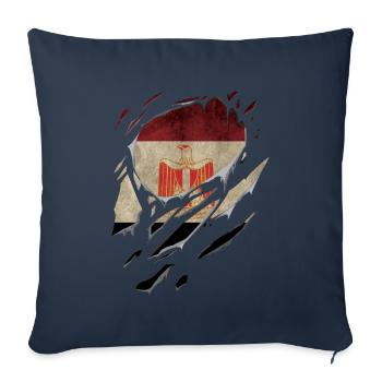 Ripped Egypt Flag Gift Cracks - Sofa pillowcase 17,3'' x 17,3'' (45 x 45 cm) - navy - Front