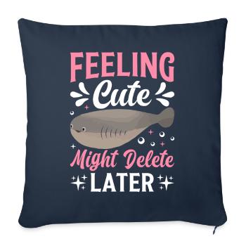 Sacabambaspis Fish Meme - Sofa pillowcase 17,3'' x 17,3'' (45 x 45 cm) - navy - Front