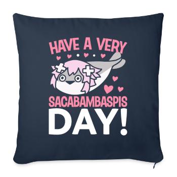 Funny Fish Meme - Sofa pillowcase 17,3'' x 17,3'' (45 x 45 cm) - navy - Front
