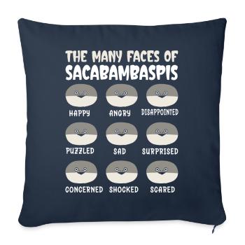 Funny Fish Meme - Sofa pillowcase 17,3'' x 17,3'' (45 x 45 cm) - navy - Front