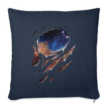 Astronomie Carène nébuleuse galaxie déchiré cadeau - Housse de coussin décorative 45 x 45 cm - bleu marine - Devant
