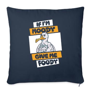 Mouette Drôle Si Je Suis De Mauvaise Humeur Donnez-Moi Gourmand - Housse de coussin décorative 45 x 45 cm - bleu marine - Devant