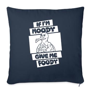 Mouette Drôle Si Je Suis De Mauvaise Humeur Donnez-Moi Gourmand - Housse de coussin décorative 45 x 45 cm - bleu marine - Devant
