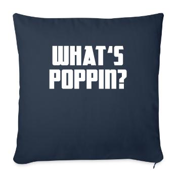 Qu’est-ce que Poppin ? Soirée cinéma Popcorn Knallmais - Housse de coussin décorative 45 x 45 cm - bleu marine - Devant
