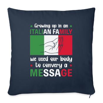 Italian Family Body Talking Hand Sign - Sofa pillowcase 17,3'' x 17,3'' (45 x 45 cm) - navy - Front