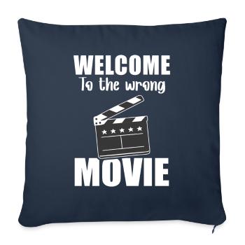 Bienvenue Dans Le Mauvais Film Kinospruch Leben - Housse de coussin décorative 45 x 45 cm - bleu marine - Devant
