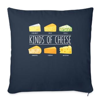 Types De Fromage Laitier Amateur De Fromage Snack - Housse de coussin décorative 45 x 45 cm - bleu marine - Devant