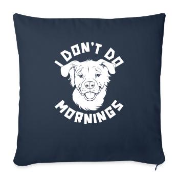 Golden Retriever Drôle Je Ne Fais Pas De Matins - Housse de coussin décorative 45 x 45 cm - bleu marine - Devant