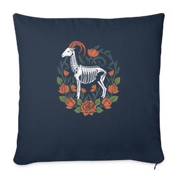 Goat Flower Skeleton Flower Animal - Sofa pillowcase 17,3'' x 17,3'' (45 x 45 cm) - navy - Front