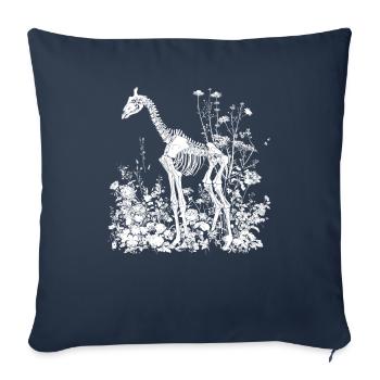 Giraffe Flower Skeleton Flower Animal - Sofa pillowcase 17,3'' x 17,3'' (45 x 45 cm) - navy - Front