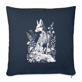 Fox Flower Skeleton Flower Animal - Sofa pillowcase 17,3'' x 17,3'' (45 x 45 cm) - navy - Front