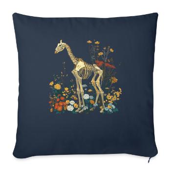 Giraffe Flower Skeleton Flower Animal - Sofa pillowcase 17,3'' x 17,3'' (45 x 45 cm) - navy - Front