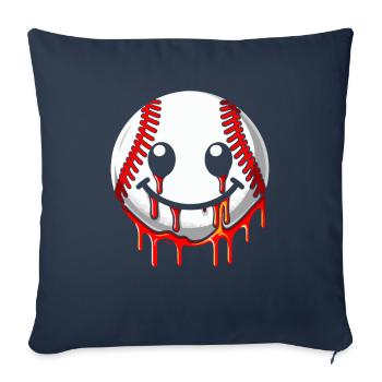 Base-ball - Housse de coussin décorative 45 x 45 cm - bleu marine - Devant