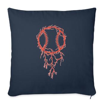 Tonnerre de baseball - Housse de coussin décorative 45 x 45 cm - bleu marine - Devant