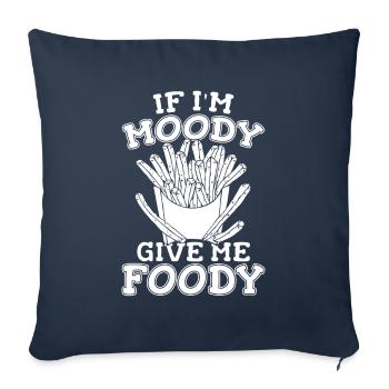 frites frites drôle - Housse de coussin décorative 45 x 45 cm - bleu marine - Devant