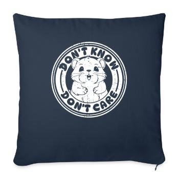 Hamster d’or Hamster Drôle Je ne sais pas Ne vous en souciez pas - Housse de coussin décorative 45 x 45 cm - bleu marine - Devant