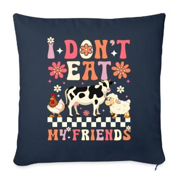 Groovy Vegan Plant-Based Diet Veganism - Sofa pillowcase 17,3'' x 17,3'' (45 x 45 cm) - navy - Front