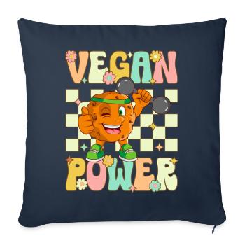 Véganisme à base de plantes Groovy - Housse de coussin décorative 45 x 45 cm - bleu marine - Devant