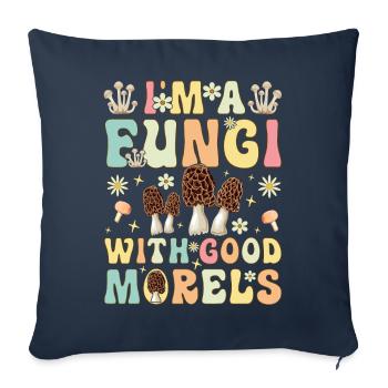 Groovy mycologist looking for mushrooms - Sofa pillowcase 17,3'' x 17,3'' (45 x 45 cm) - navy - Front