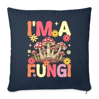Groovy mycologist looking for mushrooms - Sofa pillowcase 17,3'' x 17,3'' (45 x 45 cm) - navy - Front