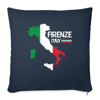 Firenze Italy Florence Map Regions Italy - Sofa pillowcase 17,3'' x 17,3'' (45 x 45 cm) - navy - Front