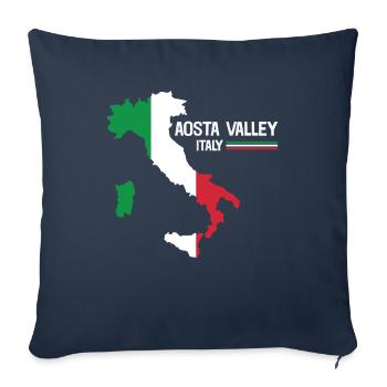 Aosta Valley Italy Map Regions Italy - Sofa pillowcase 17,3'' x 17,3'' (45 x 45 cm) - navy - Front