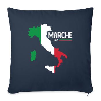Marches Italie Marches Carte Régions Italie - Housse de coussin décorative 45 x 45 cm - bleu marine - Devant