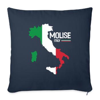 Molise Italie Carte Régions Italie - Housse de coussin décorative 45 x 45 cm - bleu marine - Devant