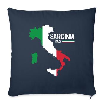 Sardaigne Italie Sardaigne Carte Région Italie - Housse de coussin décorative 45 x 45 cm - bleu marine - Devant