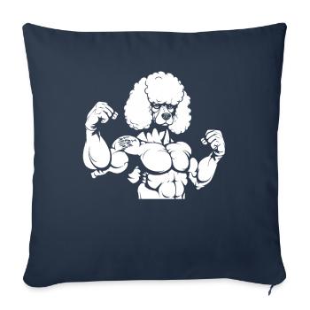 Poodle Biceps Tattoo I Love Mom - Sofa pillowcase 17,3'' x 17,3'' (45 x 45 cm) - navy - Front