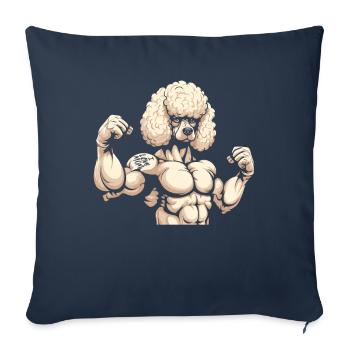Poodle I Love Mom - Sofa pillowcase 17,3'' x 17,3'' (45 x 45 cm) - navy - Front