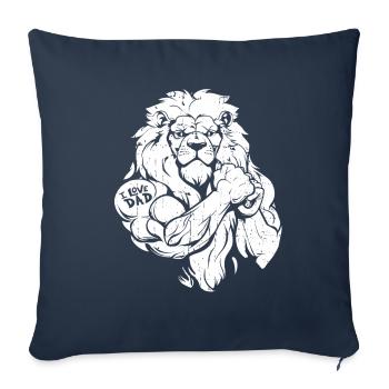 Lion Biceps Tattoo I Love Dad - Sofa pillowcase 17,3'' x 17,3'' (45 x 45 cm) - navy - Front